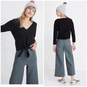 Madewell texture and thread tie front top Small
